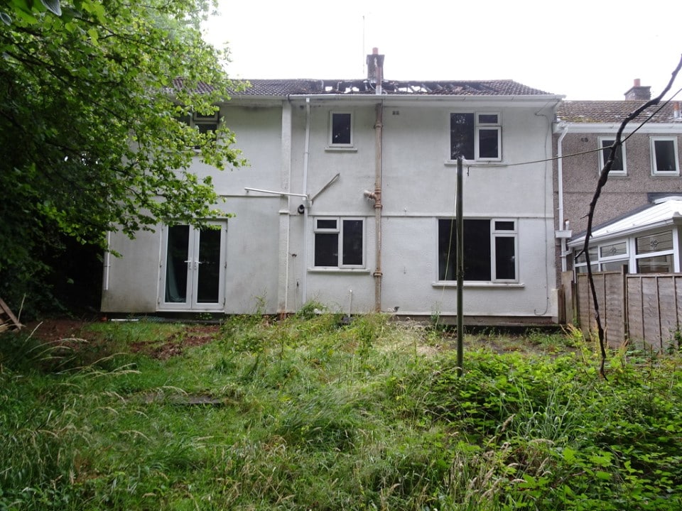 Selling a Fire Damaged House in Plymouth - rear