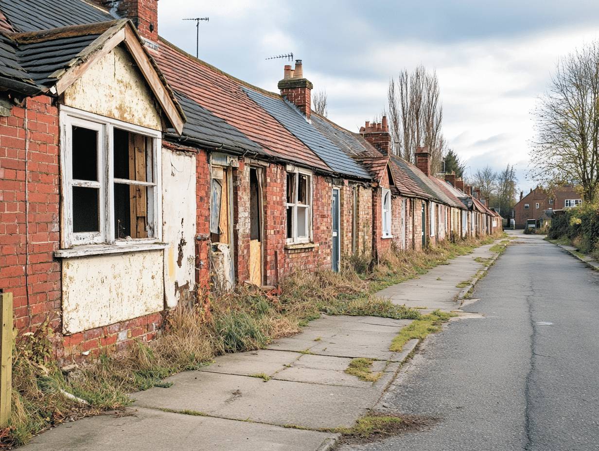 condemned terraced bungalow