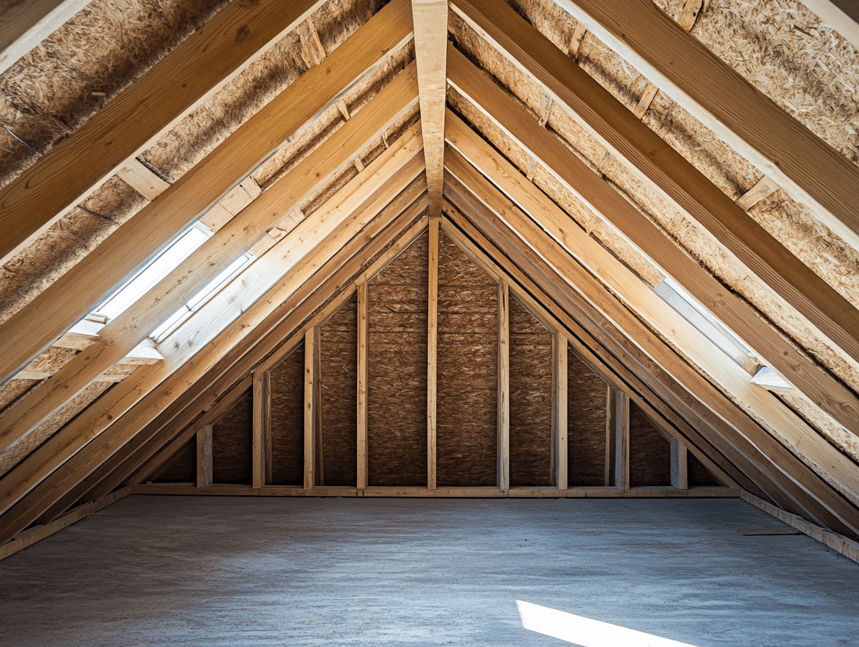 Internal view of roof frame timbers