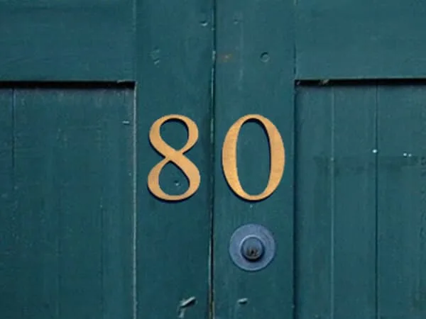 The front door of a leasehold flat, illustrating a lease with 80 years or less remaining
