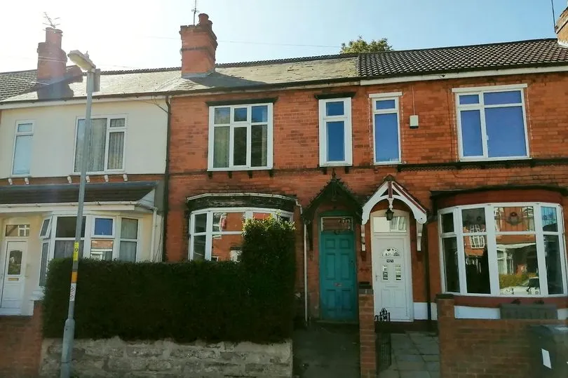 93 Douglas Road, Birmingham - front of the terraced house being sold at auction
