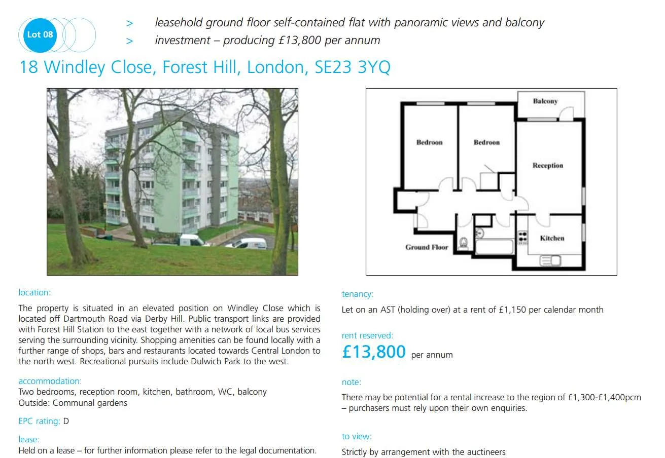 18 Windley Close, Forest Hill, London - a leasehold ground floor flat for sale at auction