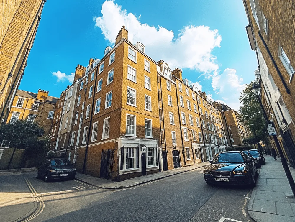 A typical block of leasehold flats in London on an ordinary day