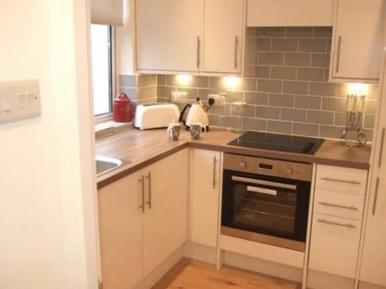 Modern fitted kitchen on the first floor of the Chapel Market maisonette