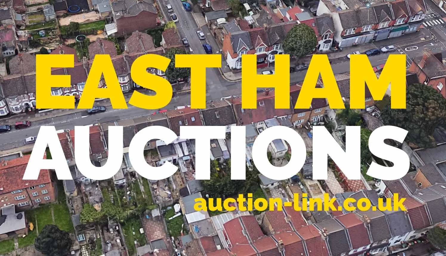 Aerial view of residential streets in East Ham, London - Auction Link East Ham property auctions