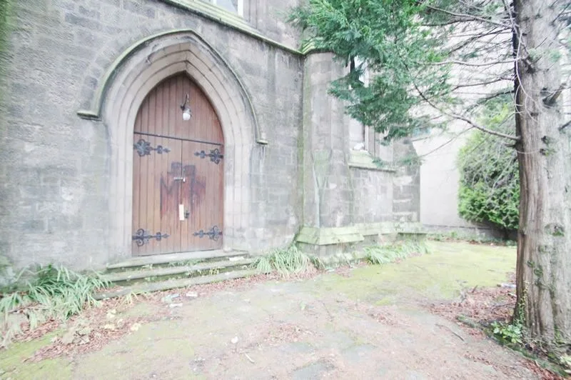 Entrance doorway of the former Greenock church up for auction