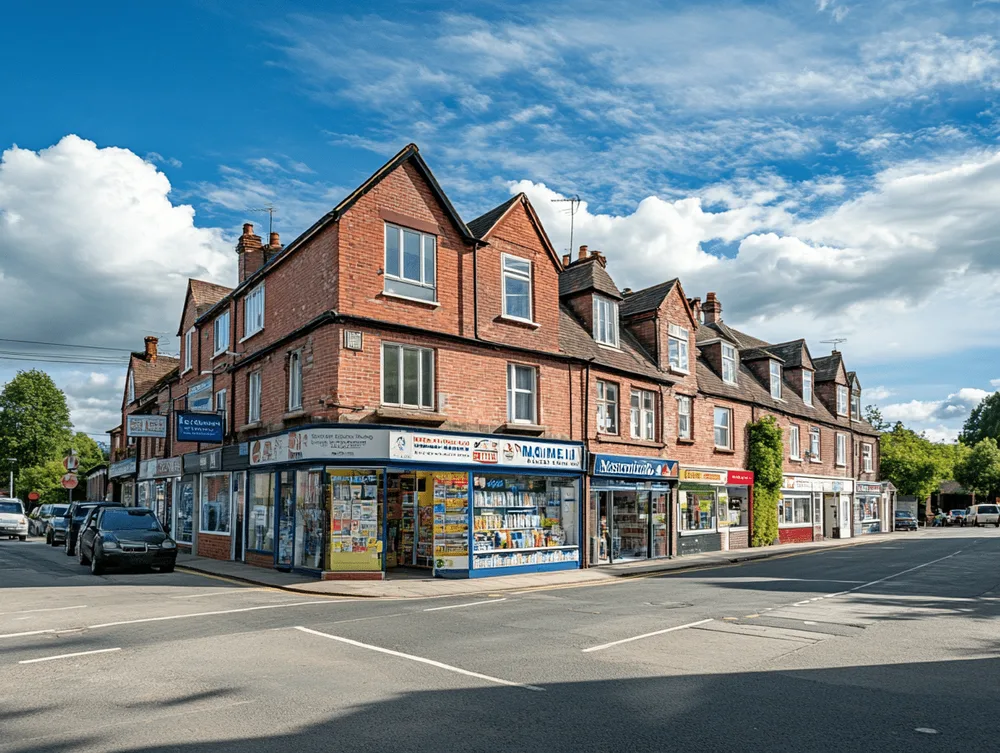 A corner mixed-use property with a shop on the ground floor and residential accommodation above