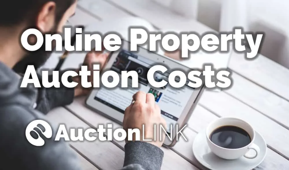 Online property auction costs - two people viewing an online property auction on a tablet