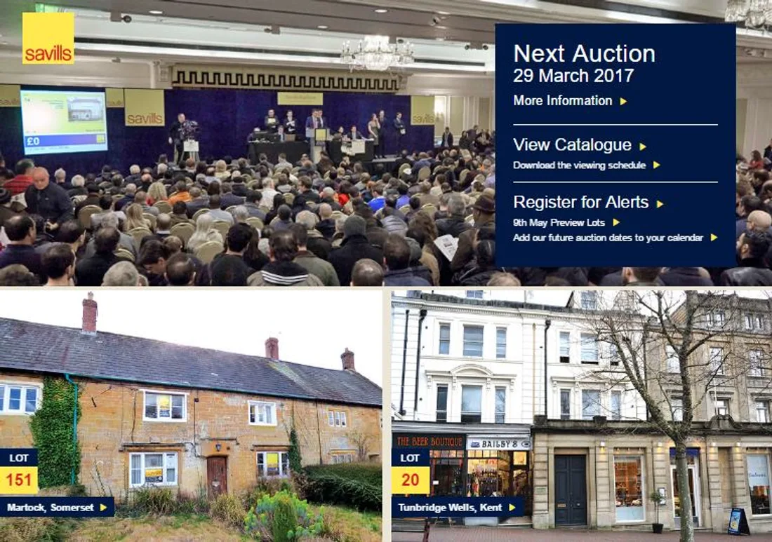 Savills March 2017 London auction summary - over 180 lots and combined guide prices over £50 million