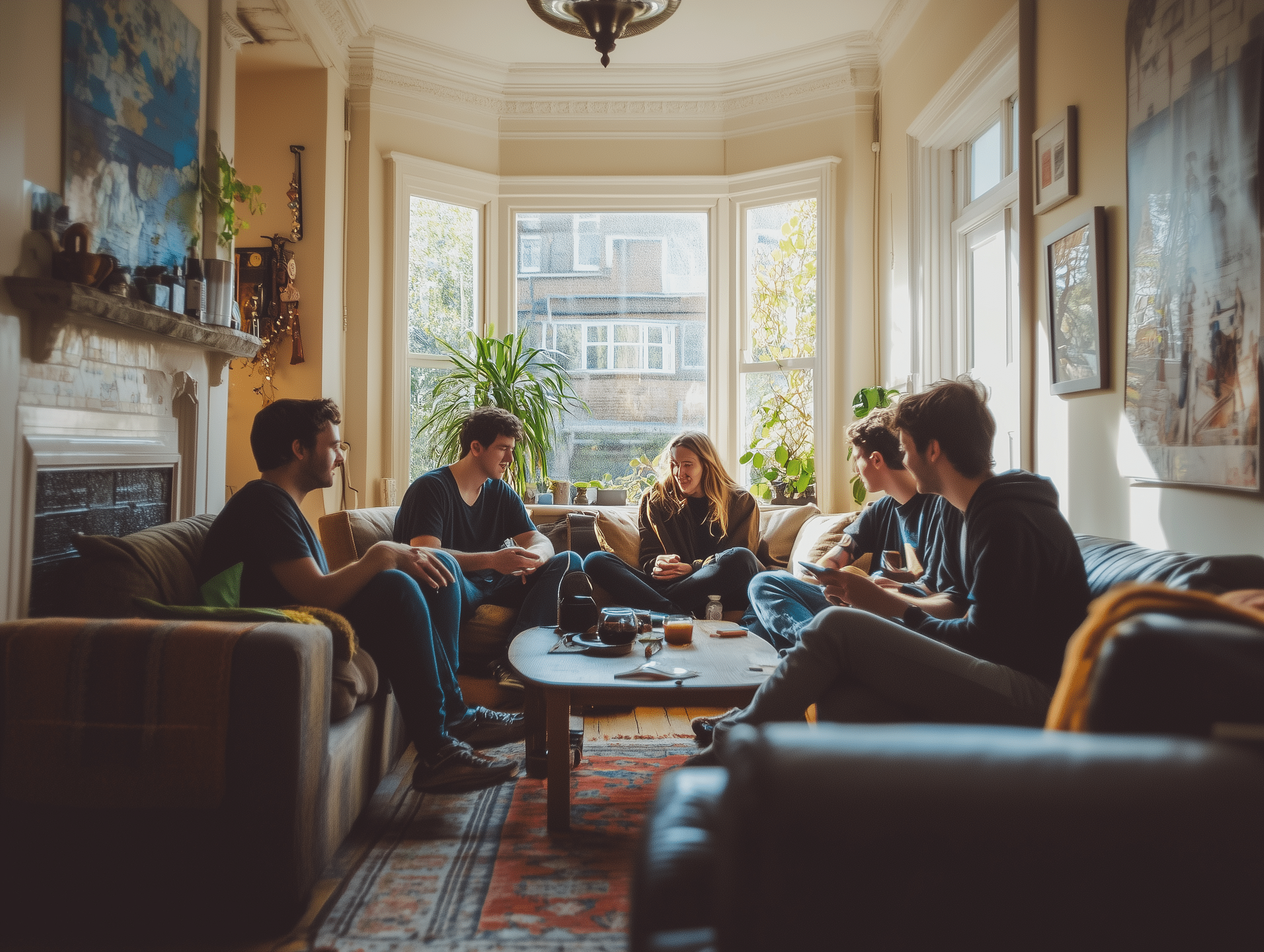 Tenants in a UK property sitting in living room